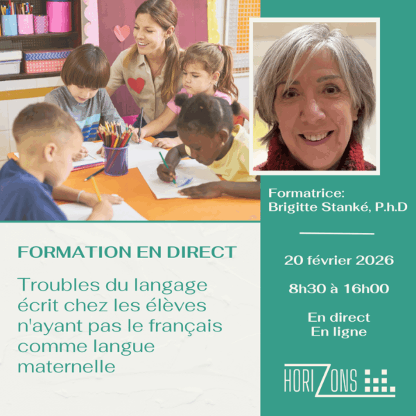 Formation Troubles du langage écrit chez les élèves n'ayant pas le français comme langue maternelle